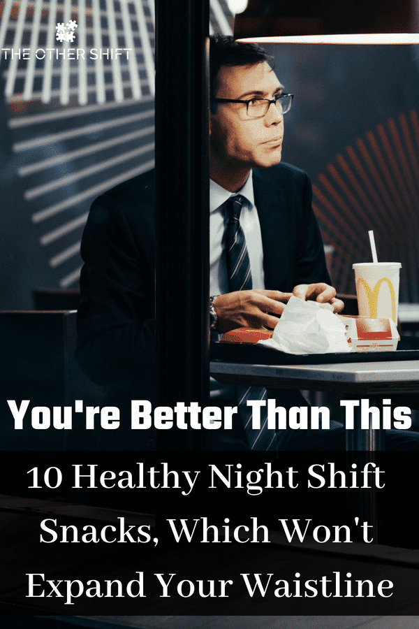 10 Healthy Night Shift Snacks Which Actually Taste Good- Man in suit eating mcDonalds - The Other Shift