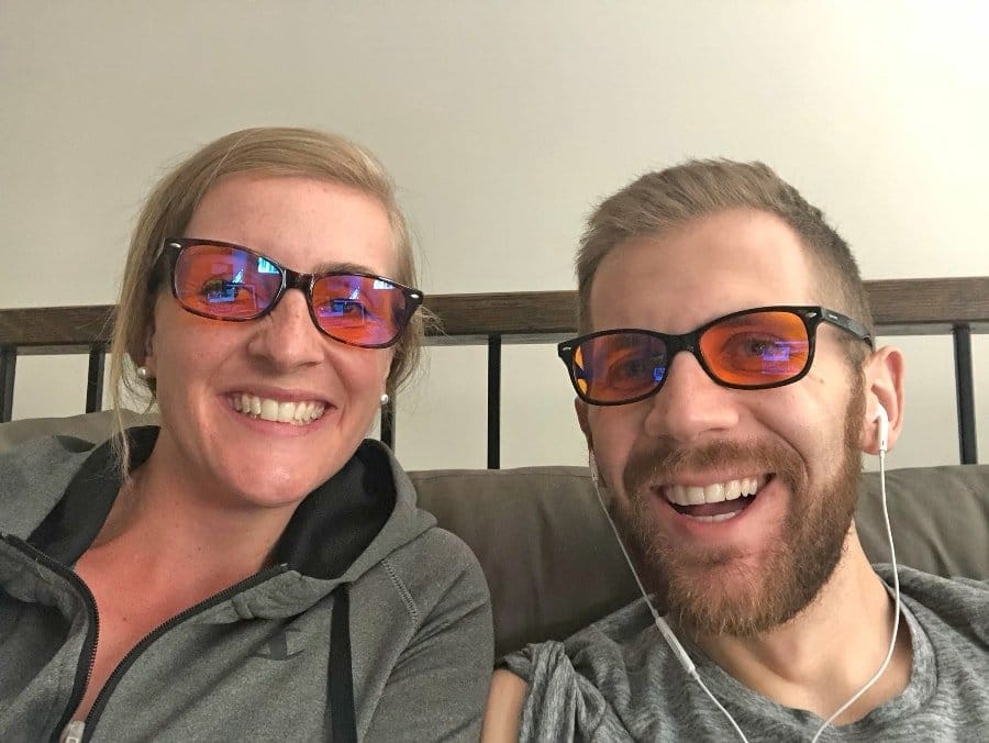 Em and Dan wearing Blue Light Blocking Glasses | What Should I Look For in Blue Light Blocking Glasses?