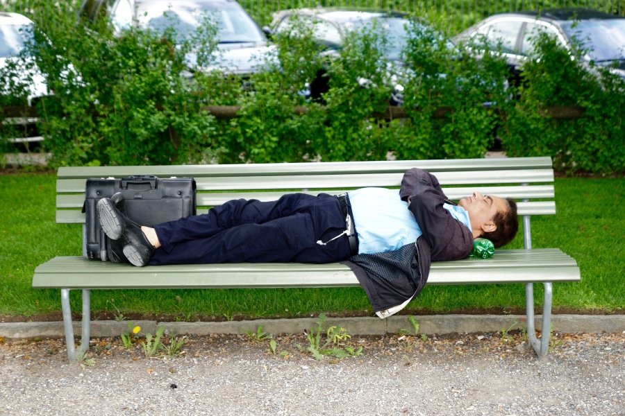 Shift Work Sleep Disorder (Swsd) - What Is It and How to Avoid It? - Man sleeping on park bench - The Other Shift