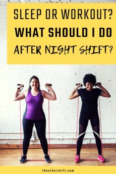Two women stretching gym equipment bands | Staying fit while working night shift