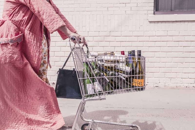 Person pushing shopping cart full of alcohol bottles Best Shift Work Practices | The Other Shift