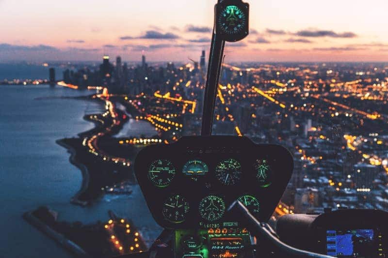 View from helicopter | How to Handle Working Overnight. 9 Night Shift Tips and Tricks 
