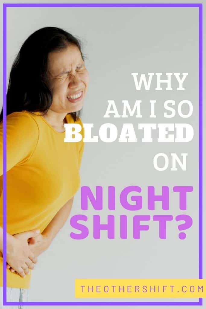 Women bending over clutching stomach in pain | Why Am I So Bloated on Night Shift?
