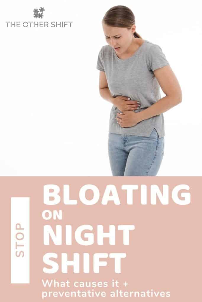 Women holding abdominal area | Why do I get so bloated on night shift?