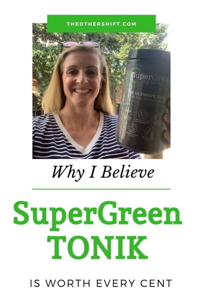 Emma holding Super Green TONIK container | My Honest SuperGreen TONIK Review From Actually Trying It