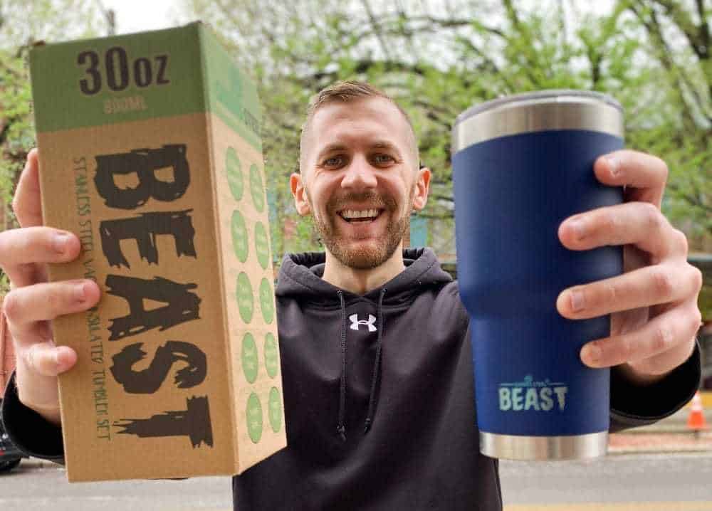 BEAST 30oz Teal Blue Tumbler - Stainless Steel Insulated Coffee Cup with  Lid, 2 Straws, Brush & Gift Box by Greens Steel 