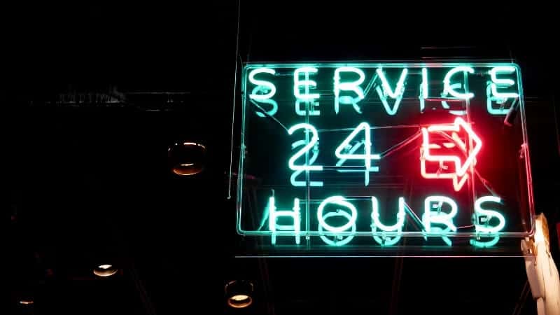 24 hour shift sign dark